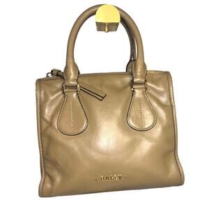 #141 Bally Tan Leather Top Handle Handbag